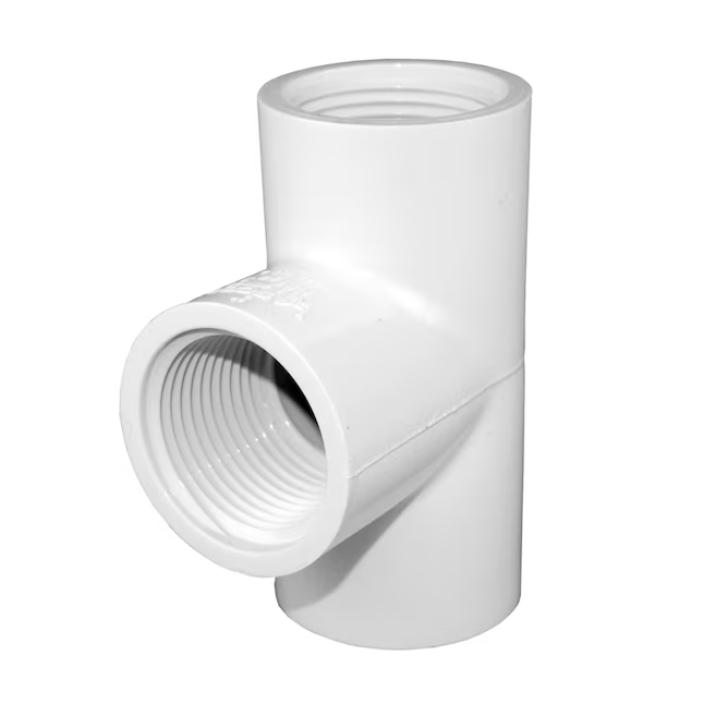 Conector en T de PVC cédula 40 de 1/2 pulgada Charlotte Pipe - Blanco (certificado de seguridad NSF)