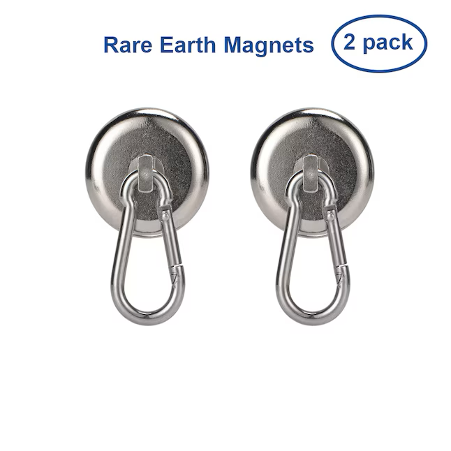 RELIABILT Rare Earth Neodymium 2-Pack Satin Nickel Magnetic Storage/Utility Hook (Capacity)