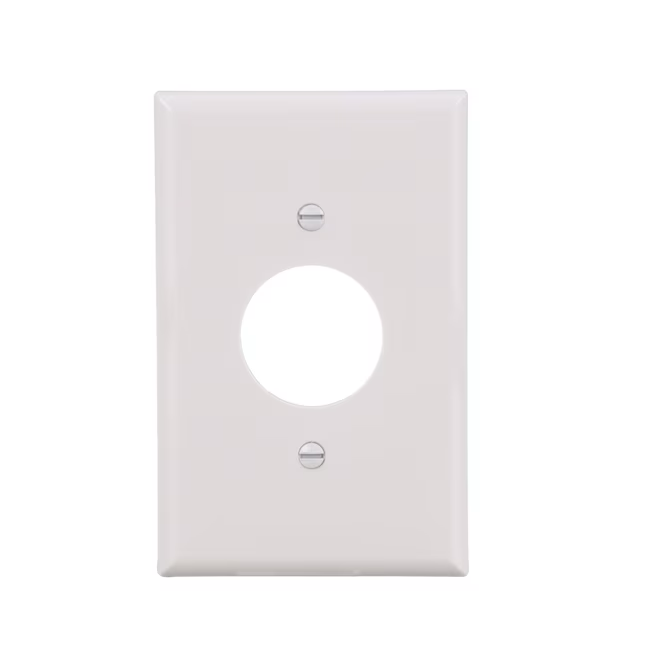 Eaton 1-Gang Midsize White Polycarbonate Indoor Round Wall Plate