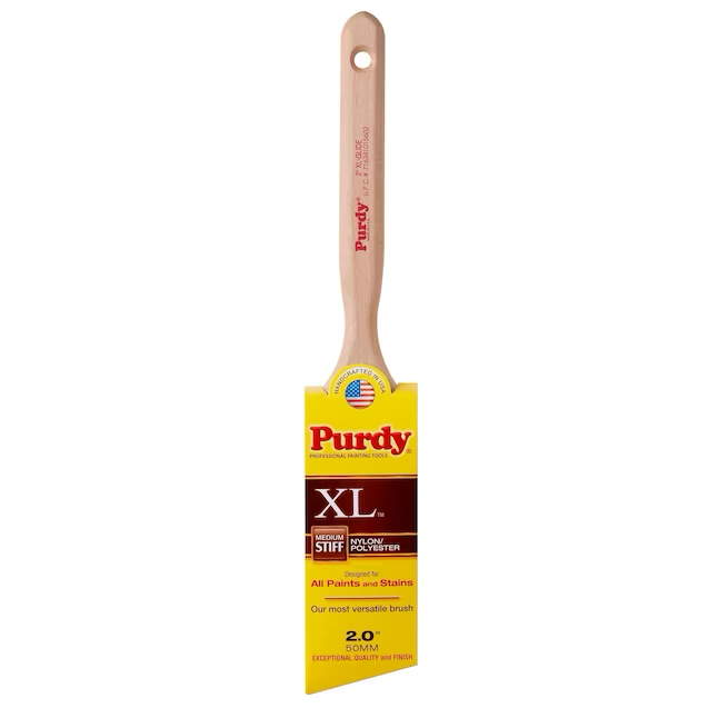 Purdy XL Glide Brocha de pintura en ángulo de mezcla de nailon y poliéster reutilizable de 2 pulgadas (brocha decorativa)