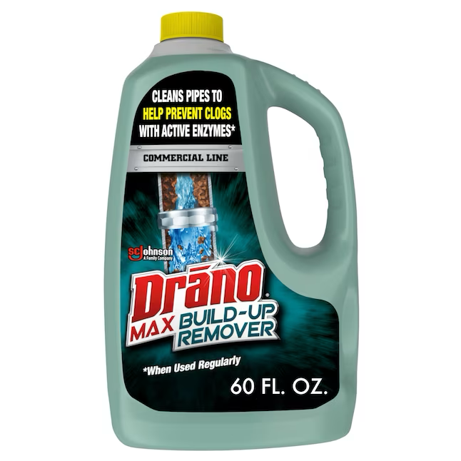 Drano Max Build-Up Remover Línea comercial Limpiador de desagües de 60 onzas líquidas