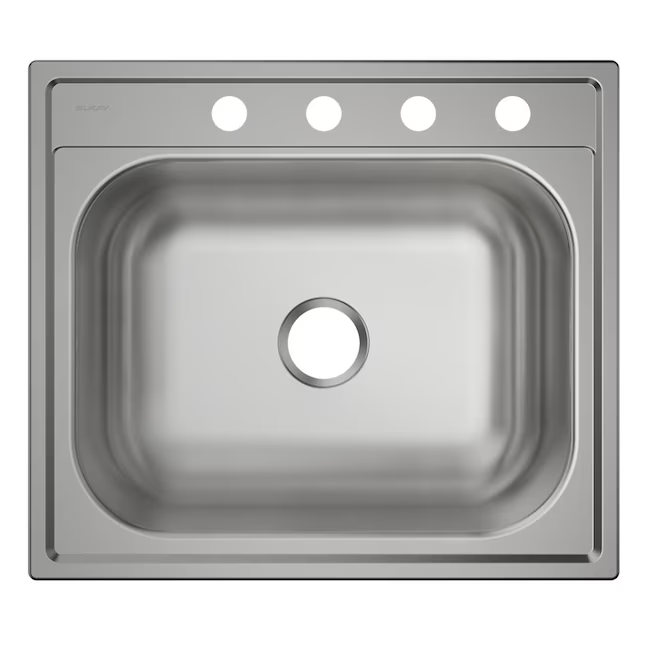 Elkay Dayton Drop-In 25-in x 22-in Stainless Steel Single Bowl 4-Hole Kitchen Sink