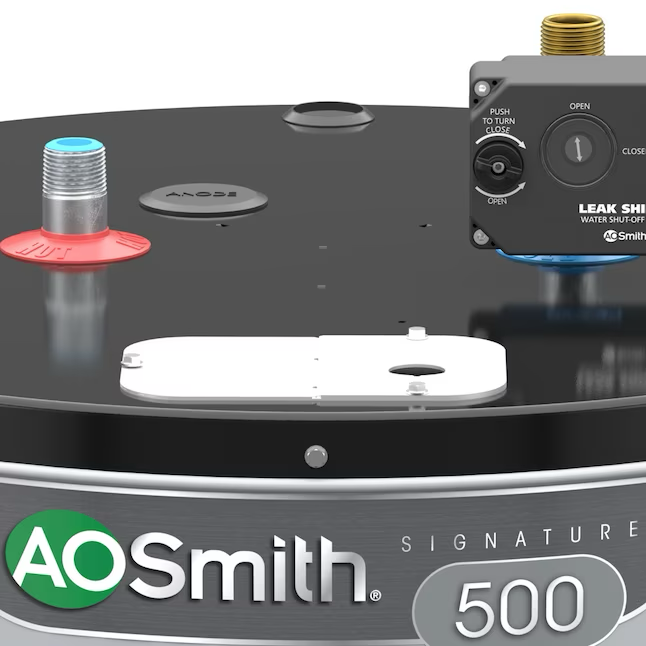 AO Smith Signature 500 Calentador de agua eléctrico inteligente de doble elemento, 50 galones, 12 años de garantía, 5500 vatios, con detección de fugas y apagado automático