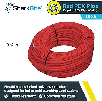 SharkBite Tubo Pex-B rojo de 3/4 pulg. - Bobina de 500 pies