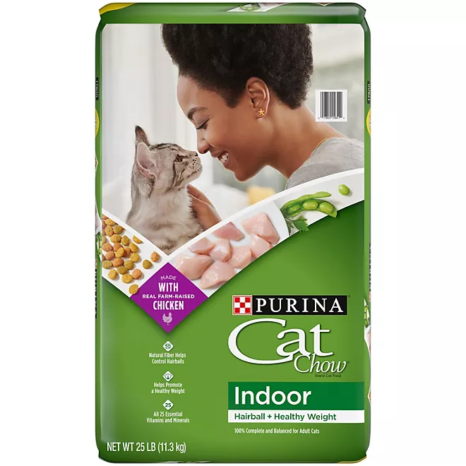 Purina Cat Chow Indoor-Trockenfutter für Katzen, Haarballen + gesundes Gewicht, 25 lbs.