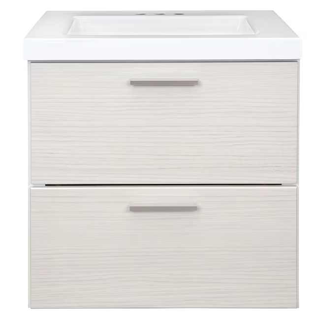 Style Selections Acadia 24-in White Single Sink Bathroom Vanity with White Cultured Marble Top