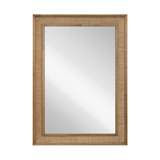 allen + roth 32-in W x 44-in H Natural Wood Polished Wall Mirror