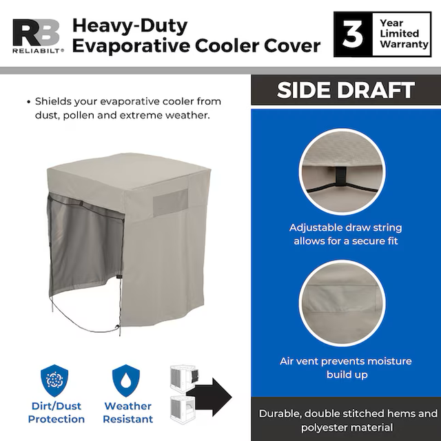 RELIABILT 34-in x 36-in Polyester Evaporative Cooler Cover