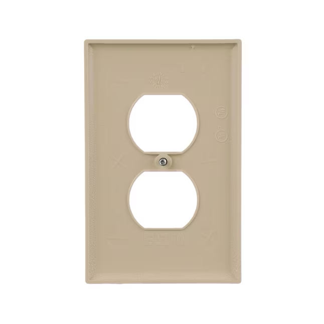 Eaton 1-Gang Midsize Ivory Polycarbonate Indoor Duplex Wall Plate (10-Pack)