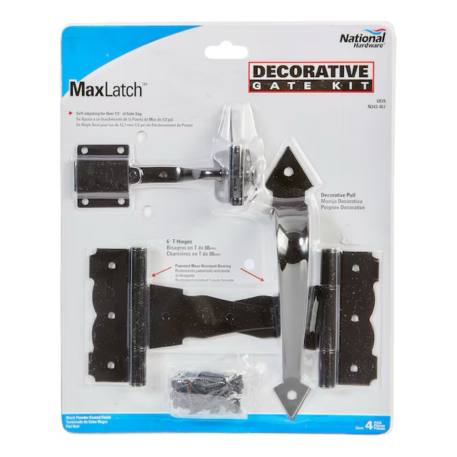 National Hardware 8-in Black Gate Hardware Kit