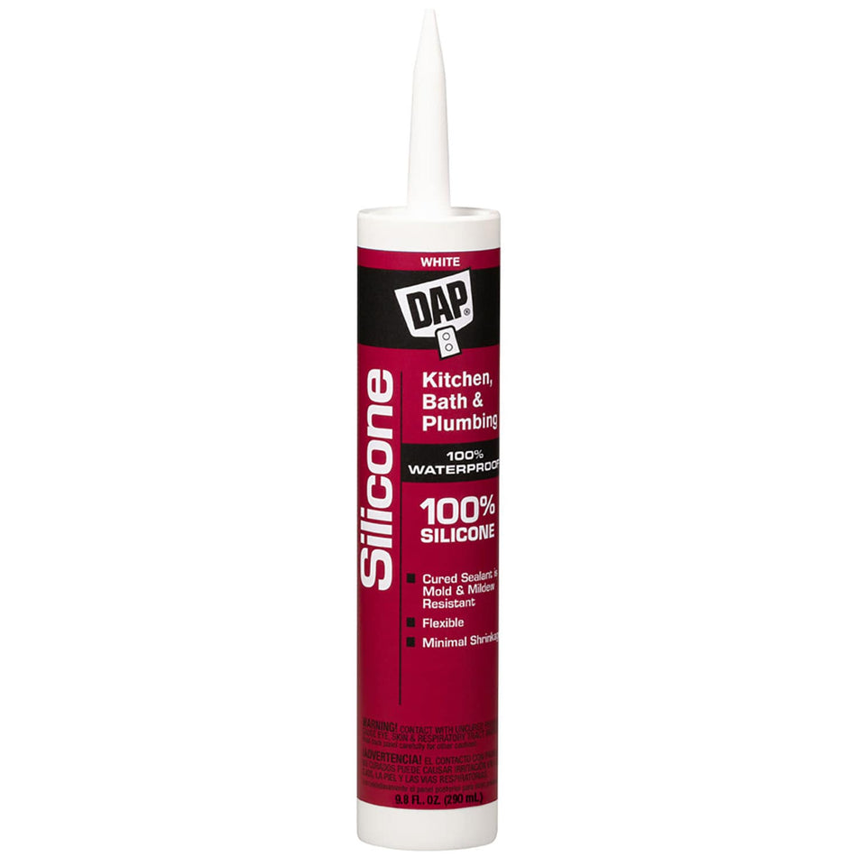 Dap 08640 Silicone Rubber Sealant 9.8 oz - White