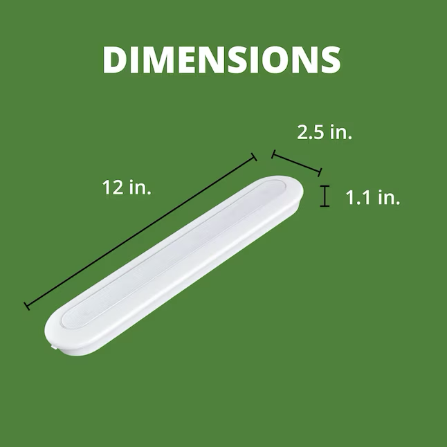 Ecolight 12-in Battery LED Under Cabinet Light Bar Light