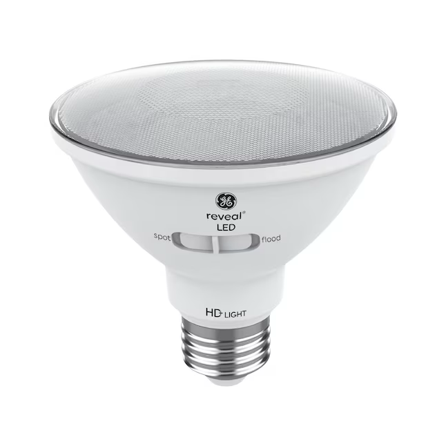 GE 75 vatios EQ PAR30 bombilla LED regulable de base media que mejora el color de cuello corto (e-26) (paquete de 2)