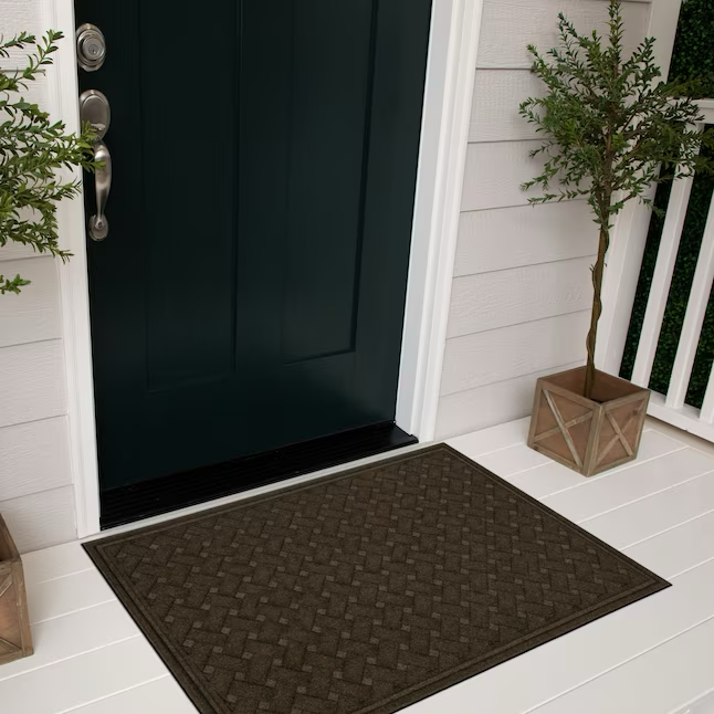 Project Source 3-ft x 5-ft Chocolate Recycled Rubber Rectangular Outdoor Decorative Welcome Utility Mat