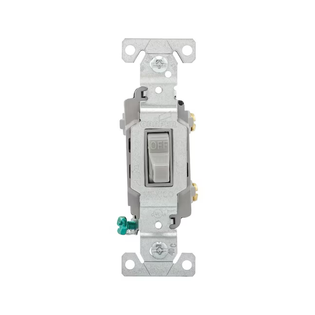 Eaton 20-Amp Single-Pole Toggle Light Switch, Gray