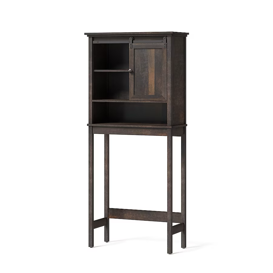 Style Selections Morriston 25-in x 64-in x 13-in Brown 3-Shelf Over-the-Toilet Storage