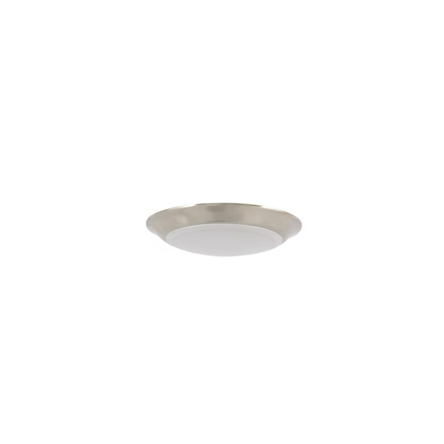 Project Source 1-Light 7.4-in Brushed Nickel LED Flush Mount Light (2-Pack)