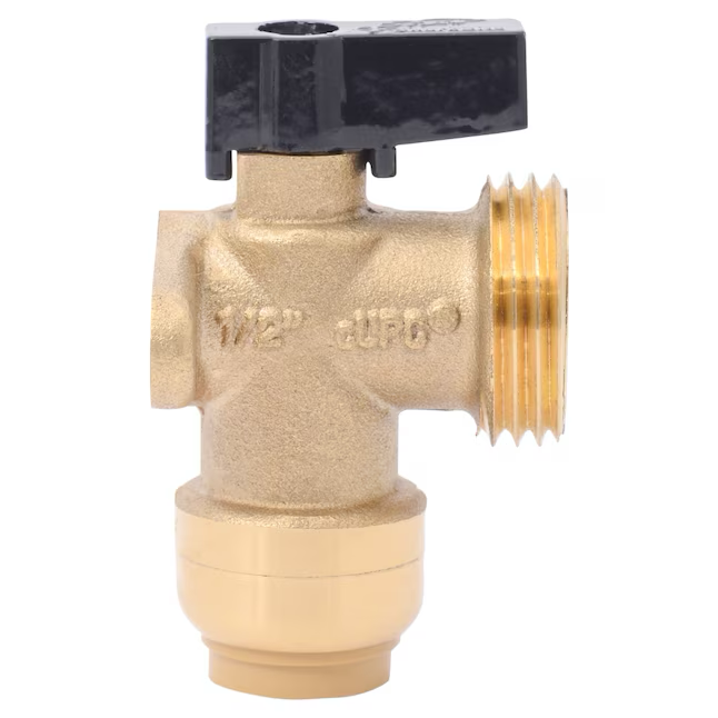 SharkBite 1/2-in Push-to-connect x 3/4-in Hose Thread Brass Quarter Turn Washing machine valve