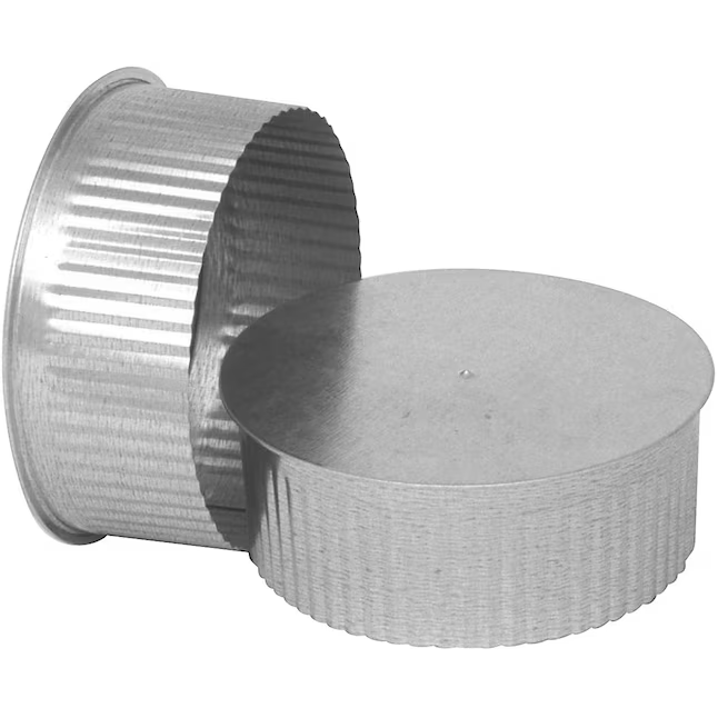 Tapa de extremo redondo de extremo pequeño prensado de acero galvanizado IMPERIAL de 6 pulgadas de diámetro