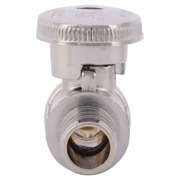 SharkBite 1/2-in PEX Barb x 3/8-in OD Compression Brass Quarter Turn Stop Straight Valve