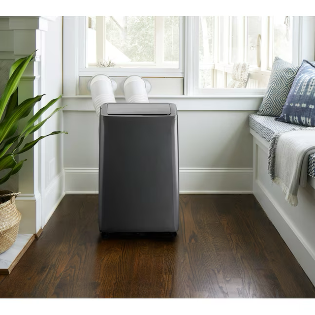 Hisense 10000-BTU DOE (115-Volt) Gray Vented Wi-Fi enabled Portable Air Conditioner with Heater with Remote Cools 550-sq ft