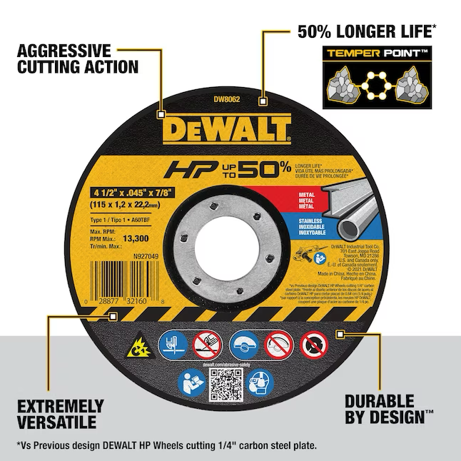 DEWALT 4.5-in Aluminum Oxide Cut-off Wheel