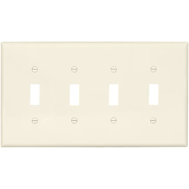 Eaton - Placa de pared de palanca para interiores, tamaño mediano, color almendra claro, policarbonato, 4 unidades