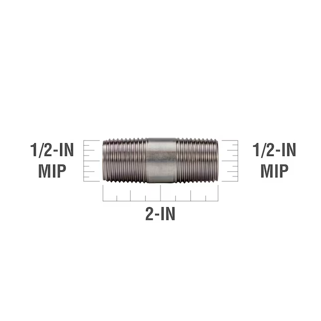 Boquilla galvanizada RELIABILT de 1/2 x 2 pulgadas