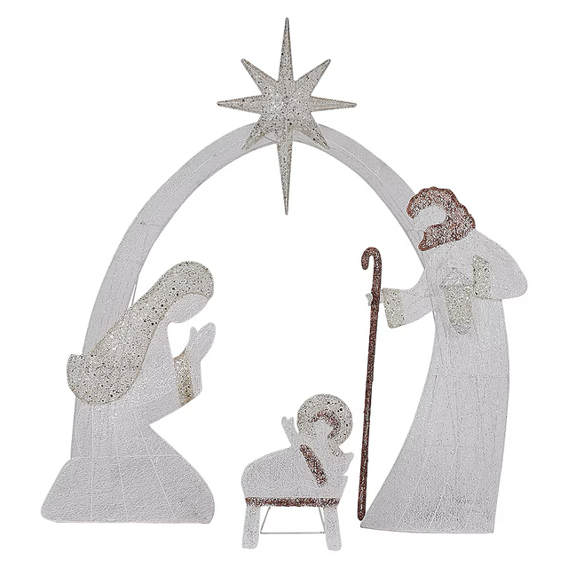 Holiday Living 4-ft LED Holy Family Nativity 4-piece Set Decoration