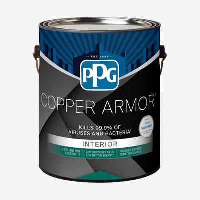 Pintura interior antiviral y antibacteriana PPG COPPER ARMOR™ (base de cáscara de huevo, blanca y pastel)