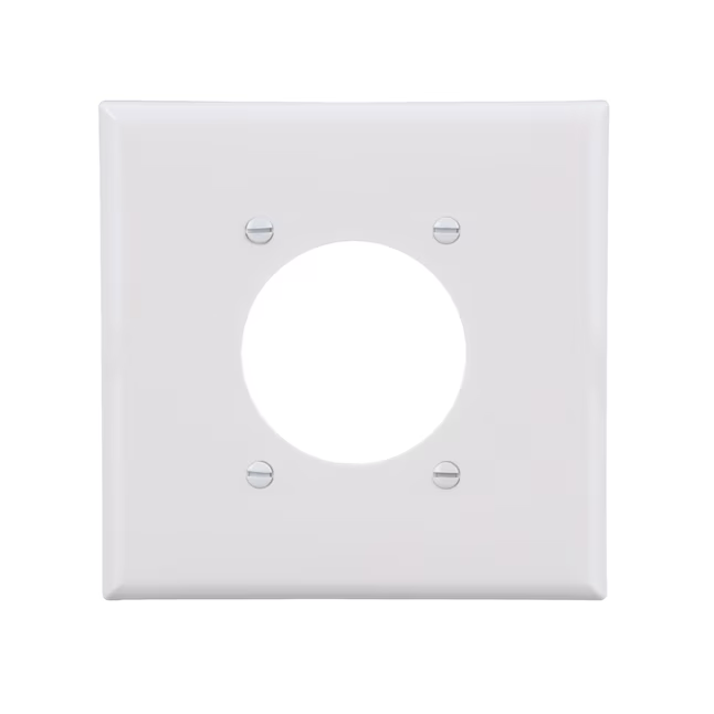 Eaton 2-Gang Midsize White Polycarbonate Indoor Round Wall Plate