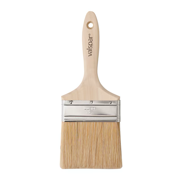 Valspar 4-in Reusable Natural Bristle- Polyester Blend Flat Paint Brush (Stain Brush)