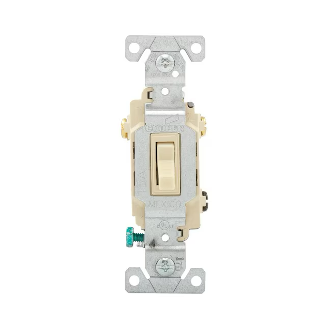 Eaton 15-Amp 3-Way Toggle Light Switch, Ivory