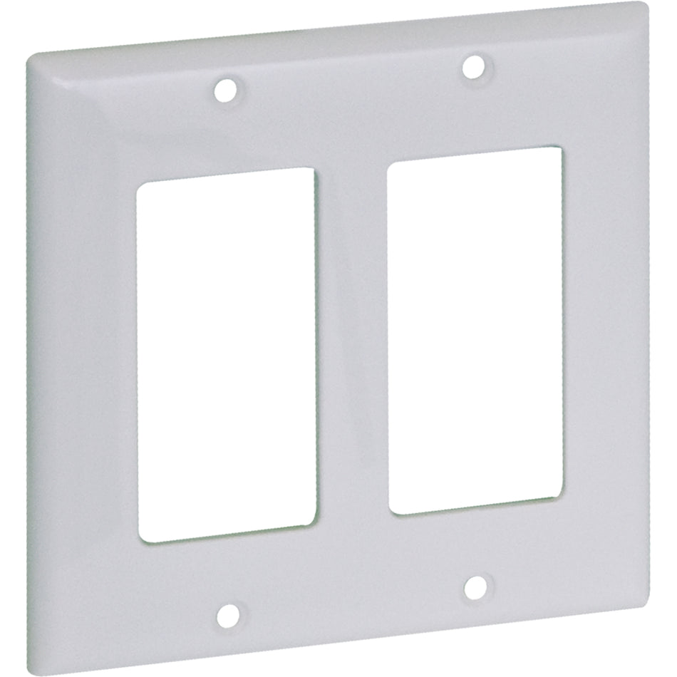 Two Gang DECO Wall Plate – (Standard, White)