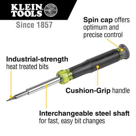 Klein Tools 14-Piece Bi-material Handle Assorted Multi-bit Screwdriver