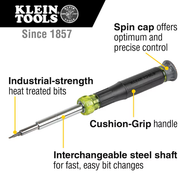 Destornillador multipunta surtido con mango bimaterial de 14 piezas Klein Tools