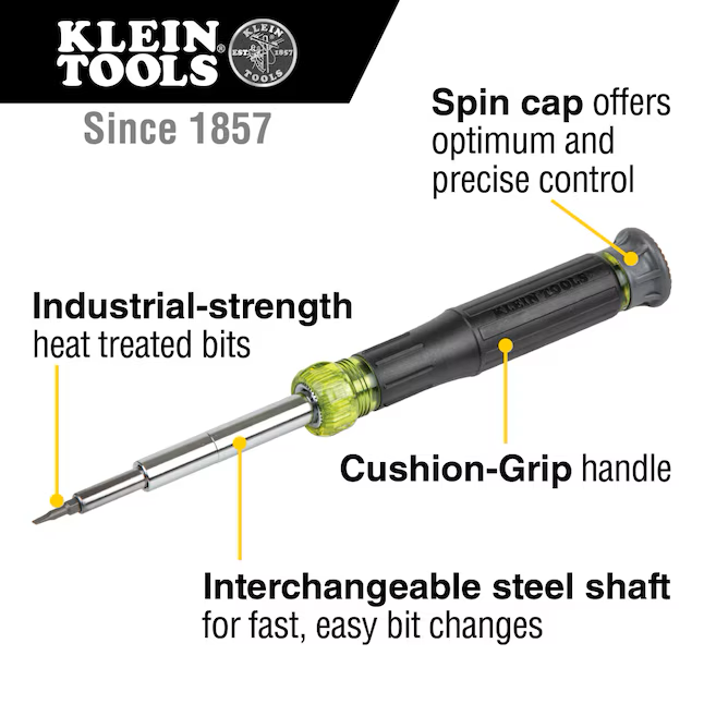 Klein Tools 14-teiliger Multibit-Schraubendreher mit Zweikomponentengriff