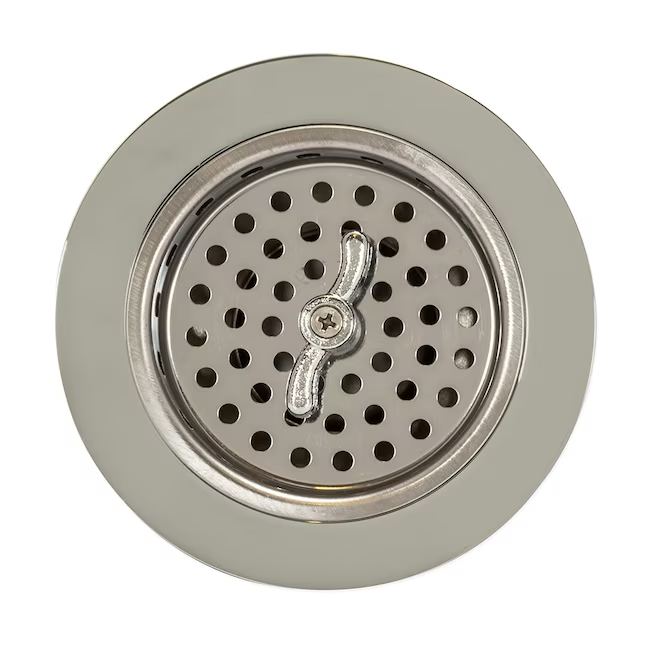 EZ-FLO 4-in Polished Chrome Brass Rust Resistant Strainer with Lock Mount Included