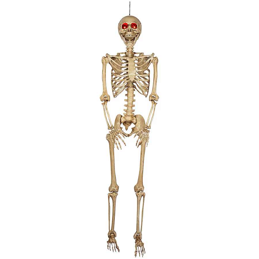 Haunted Living 5-ft Hanging Skeleton with Red Eyes Decoration