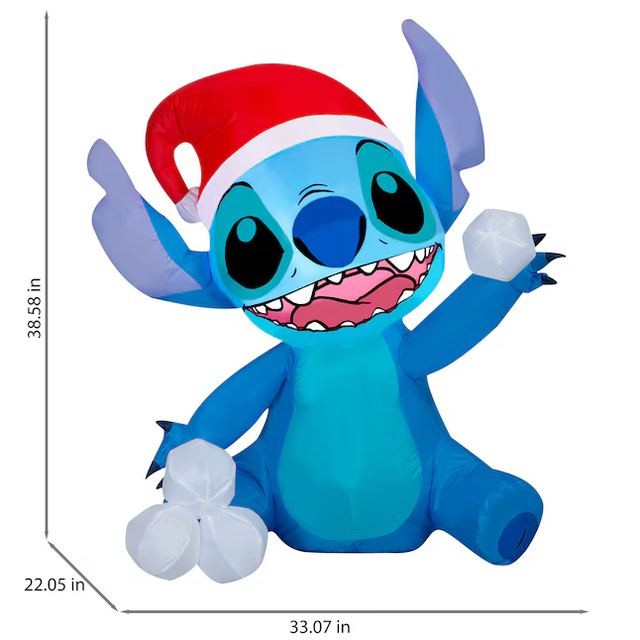 Disney 3-ft LED Stitch with Snowballs Christmas Inflatable