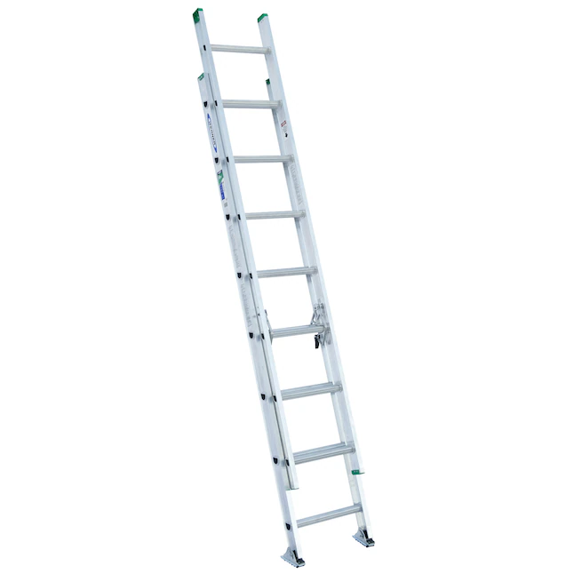 Werner D1200-2 Escalera de extensión de aluminio tipo 16 pies con capacidad de carga de 2-225 lb