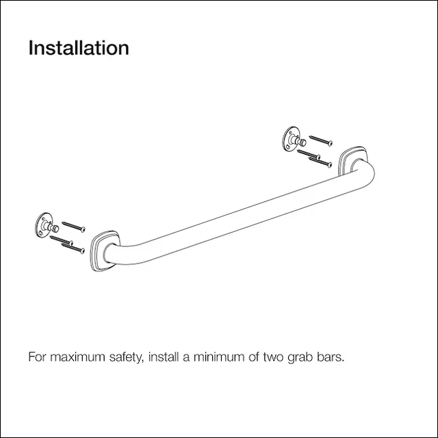 KOHLER Cardale 16-in Brushed Nickel Wall Mount ADA Compliant Grab Bar (500-lb Weight Capacity)