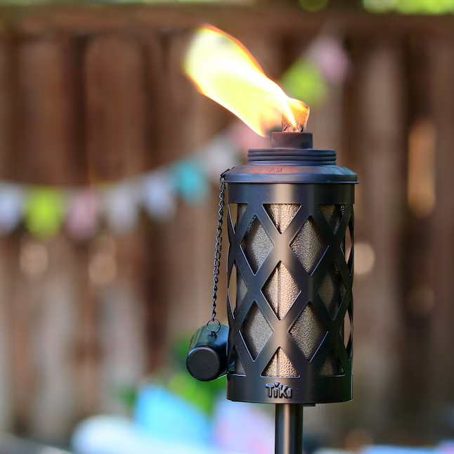 TIKI 65 Zoll Urban Metal Steel Citronella-Gartenfackel