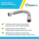 SharkBite 12-in 3/4-in Push-to-Connect Inlet x 3/4-in FIP Outlet Corrugated Stainless Steel Water Heater Connector