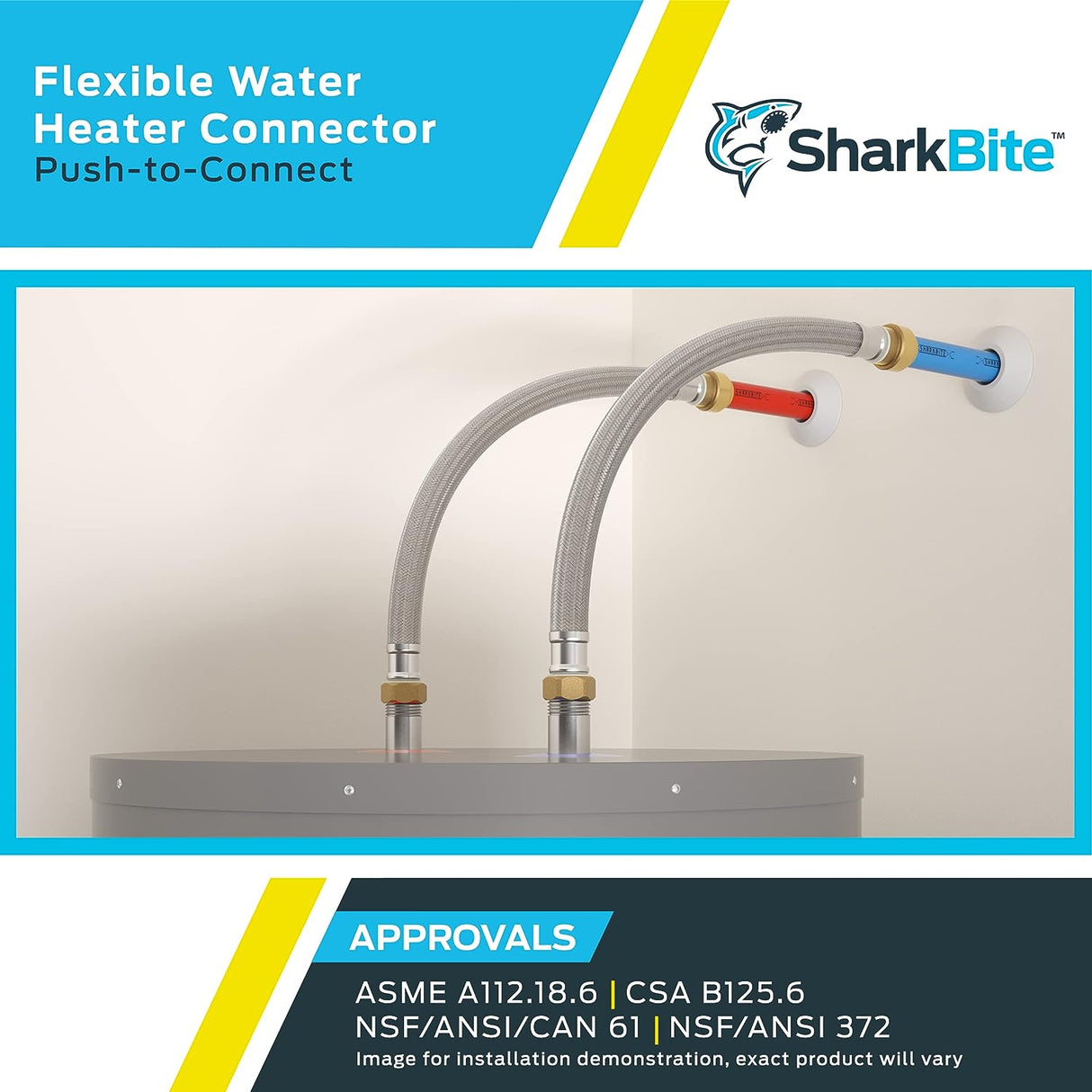 SharkBite 3/4 in. x 3/4 in. FIP Stainless Steel Braided Flexible Water Heater Connector (15 in. Length)