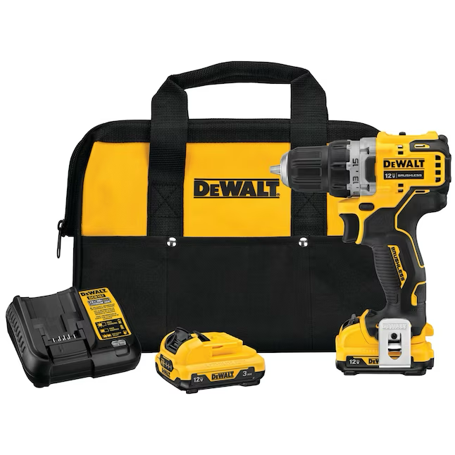 DEWALT XTREME 12-volt Max 3/8-in Brushless Cordless Drill (2-Batteries Included, Charger Included and Soft Bag included)