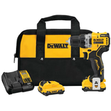 Taladro inalámbrico sin escobillas DEWALT XTREME de 12 voltios máximo de 3/8 pulgadas (2 baterías incluidas, cargador incluido y bolsa suave incluida)