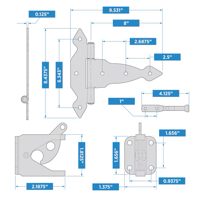 National Hardware 8-in Black Gate Hardware Kit