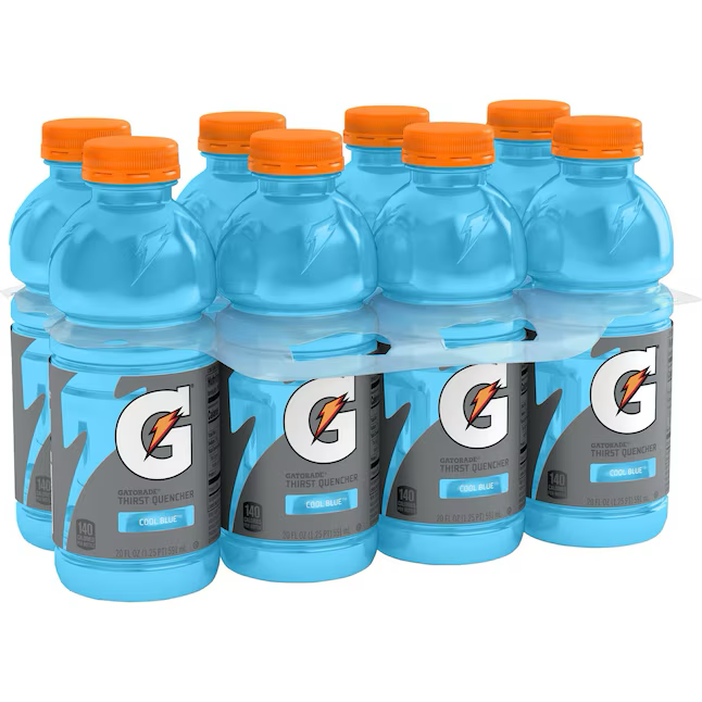 Bebida deportiva Gatorade Cool Blue, paquete de 8, 160 onzas líquidas