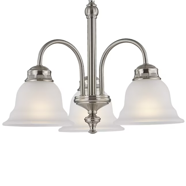 Project Source Fallsbrook 3-Light Brushed Nickel Traditional LED Dry rated Chandelier